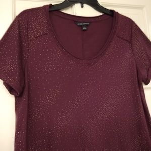 Rock & Republic wine-colored gold dotted (L) top